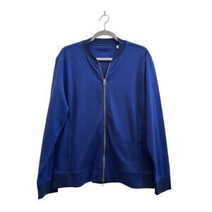 Orchard & Broome Men’s Blue Full Zip Pocket Sweater Bomber Size Medium